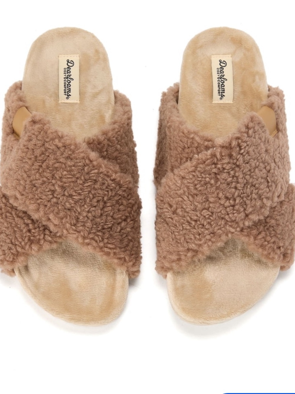 NWT Dearfoams Cozy Comfort Women's Crossband Slide Slippers
